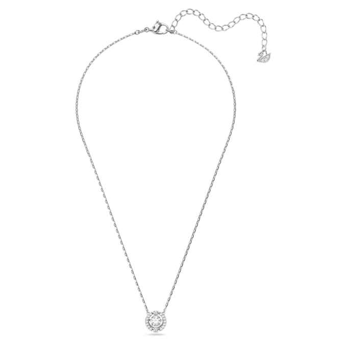 Collar «Una» de corte redondo, blanco, chapado en rodio Collar «Una» de corte redondo, blanco, chapado en rodio