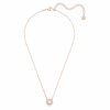 Collar «Una» de corte redondo, blanco, chapado en tono oro rosa Collar «Una» de corte redondo, blanco, chapado en tono oro rosa