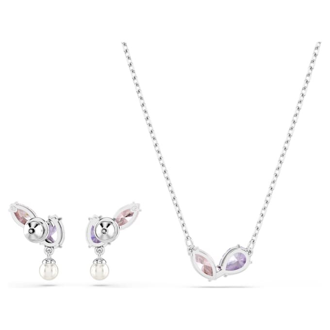 Conjunto Ariana Grande X Swarovski con cortes variados, multicolor, chapado en rodio Conjunto Ariana Grande X Swarovski con cortes variados, multicolor, chapado en rodio