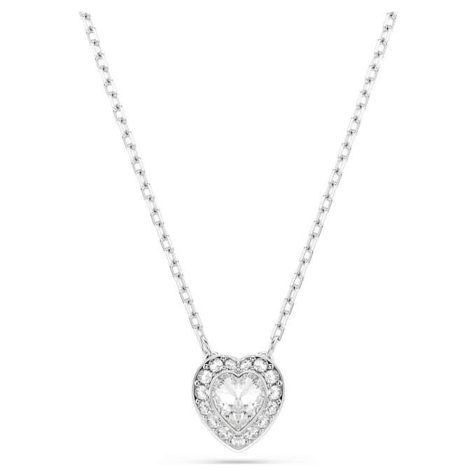 Conjunto Ariana Grande x Swarovski: cortes variados, corazón, blanco, chapado en rodio Conjunto Ariana Grande x Swarovski: cortes variados, corazón, blanco, chapado en rodio