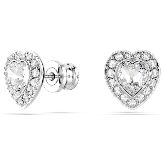 Conjunto Ariana Grande x Swarovski: cortes variados, corazón, blanco, chapado en rodio Conjunto Ariana Grande x Swarovski: cortes variados, corazón, blanco, chapado en rodio