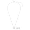 Conjunto Ariana Grande X Swarovski: perla de cristal, corte redondo, flor, blanco, chapado en rodio Conjunto Ariana Grande X Swarovski: perla de cristal, corte redondo, flor, blanco, chapado en rodio