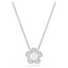 Conjunto Ariana Grande X Swarovski: perla de cristal, corte redondo, flor, blanco, chapado en rodio Conjunto Ariana Grande X Swarovski: perla de cristal, corte redondo, flor, blanco, chapado en rodio