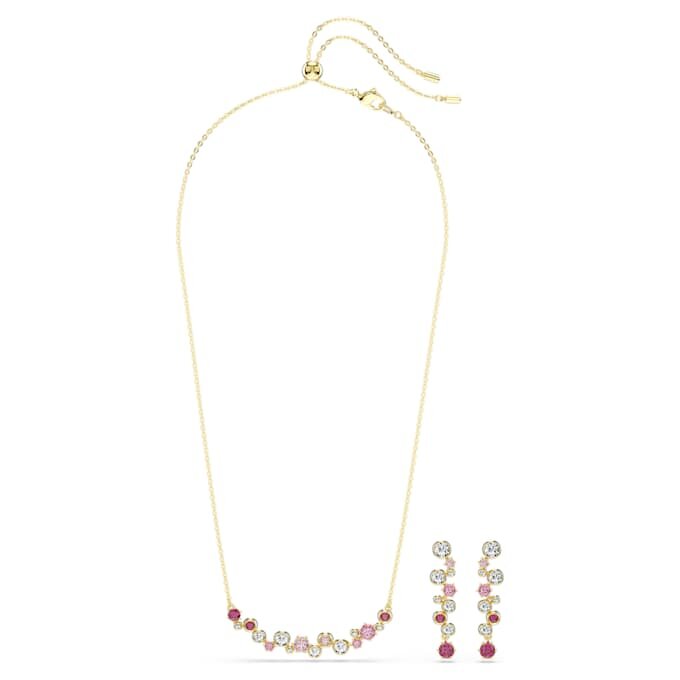 Conjunto Constella con cortes variados, multicolor, chapado en tono dorado Conjunto Constella con cortes variados, multicolor, chapado en tono dorado