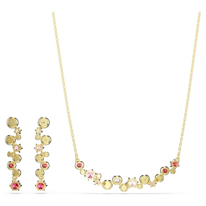 Conjunto Constella con cortes variados, multicolor, chapado en tono dorado Conjunto Constella con cortes variados, multicolor, chapado en tono dorado