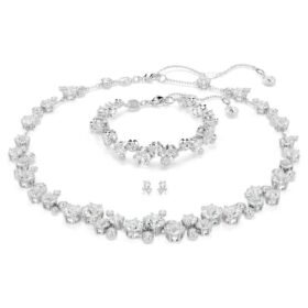 Conjunto Constella de cortes variados, blanco, chapado en rodio