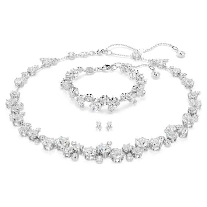 Conjunto Constella de cortes variados, blanco, chapado en rodio Conjunto Constella de cortes variados, blanco, chapado en rodio
