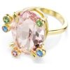 Conjunto de anillos Gema (3), cortes variados, multicolor, chapado en tono dorado Conjunto de anillos Gema (3), cortes variados, multicolor, chapado en tono dorado