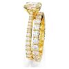 Conjunto de anillos Stilla (2), corte redondo, blanco, chapado en tono dorado