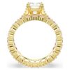 Conjunto de anillos Stilla (2), corte redondo, blanco, chapado en tono dorado