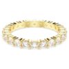 Conjunto de anillos Stilla (2), corte redondo, blanco, chapado en tono dorado