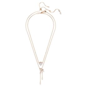 Conjunto de collares «Dragón y Fénix» (2), perla de cristal, garra de dragón, blanco, chapado en tono oro rosa