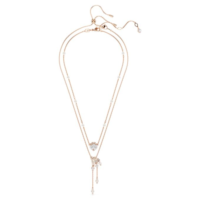 Conjunto de collares «Dragón y Fénix» (2), perla de cristal, garra de dragón, blanco, chapado en tono oro rosa Conjunto de collares «Dragón y Fénix» (2), perla de cristal, garra de dragón, blanco, chapado en tono oro rosa