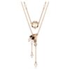 Conjunto de collares «Dragón y Fénix» (2), perla de cristal, garra de dragón, blanco, chapado en tono oro rosa Conjunto de collares «Dragón y Fénix» (2), perla de cristal, garra de dragón, blanco, chapado en tono oro rosa
