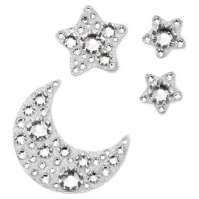 Conjunto de joyas corporales (4), luna y estrellas, blanco