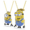 Conjunto de Minions James y Henry con pavé, multicolor, chapado en tono dorado Conjunto de Minions James y Henry con pavé, multicolor, chapado en tono dorado