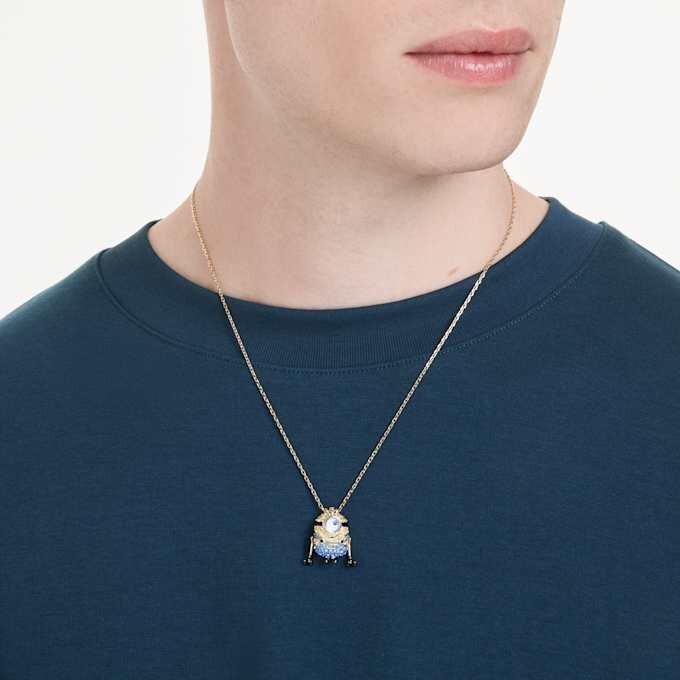 Conjunto de Minions James y Henry con pavé, multicolor, chapado en tono dorado Conjunto de Minions James y Henry con pavé, multicolor, chapado en tono dorado