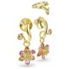 Conjunto de pendientes Idyllia (3), cortes variados, flor, multicolor, chapado en tono dorado Conjunto de pendientes Idyllia (3), cortes variados, flor, multicolor, chapado en tono dorado