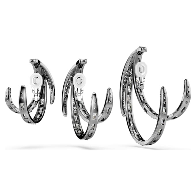 Conjunto de pendientes tipo «ear cuff» de la Colección Viena (3) Pluma, blanco, chapado en rutenio Conjunto de pendientes tipo «ear cuff» de la Colección Viena (3) Pluma, blanco, chapado en rutenio