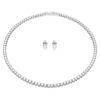 Conjunto de tenis Matrix, corte redondo, blanco, chapado en rodio Conjunto de tenis Matrix, corte redondo, blanco, chapado en rodio