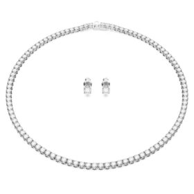Conjunto de tenis Matrix, corte redondo, blanco, chapado en rodio