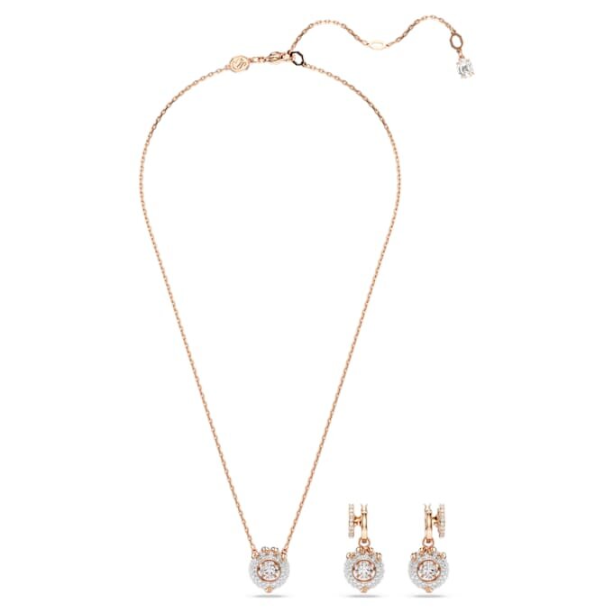 Conjunto Dragón y Fénix: Garra de dragón, blanco, chapado en tono oro rosa Conjunto Dragón y Fénix: Garra de dragón, blanco, chapado en tono oro rosa