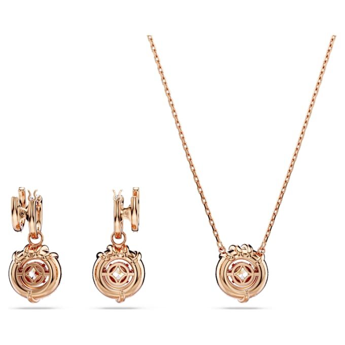 Conjunto Dragón y Fénix: Garra de dragón, blanco, chapado en tono oro rosa Conjunto Dragón y Fénix: Garra de dragón, blanco, chapado en tono oro rosa