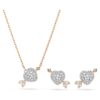 Conjunto Idyllia con cortes mixtos, corazón con flecha, chapado en tono oro blanco y rosa Conjunto Idyllia con cortes mixtos, corazón con flecha, chapado en tono oro blanco y rosa