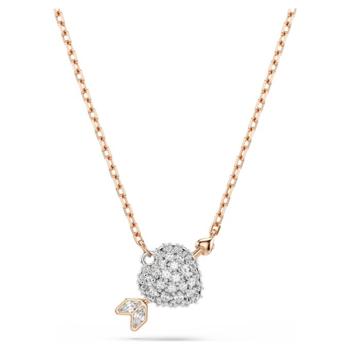 Conjunto Idyllia con cortes mixtos, corazón con flecha, chapado en tono oro blanco y rosa Conjunto Idyllia con cortes mixtos, corazón con flecha, chapado en tono oro blanco y rosa