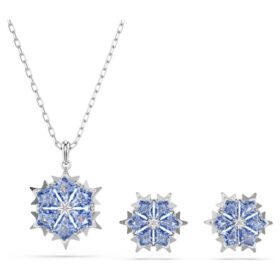 Conjunto «Magic Set» Copo de nieve, azul, chapado en rodio Conjunto «Magic Set» Copo de nieve, azul, chapado en rodio