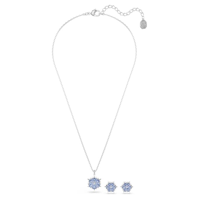 Conjunto «Magic Set» Copo de nieve, azul, chapado en rodio Conjunto «Magic Set» Copo de nieve, azul, chapado en rodio