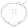 Conjunto Mesmera de cortes variados, blanco, chapado en rodio
