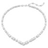 Conjunto Mesmera de cortes variados, blanco, chapado en rodio