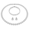 Conjunto «Una Angelic» (3), corte redondo, blanco, chapado en rodio Conjunto «Una Angelic» (3), corte redondo, blanco, chapado en rodio
