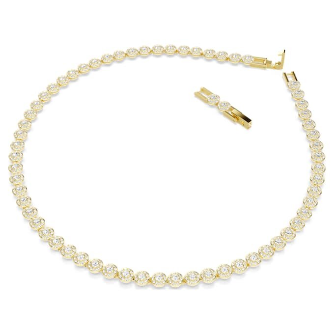 Conjunto «Una Angelic» de corte redondo, blanco, chapado en tono dorado Conjunto «Una Angelic» de corte redondo, blanco, chapado en tono dorado