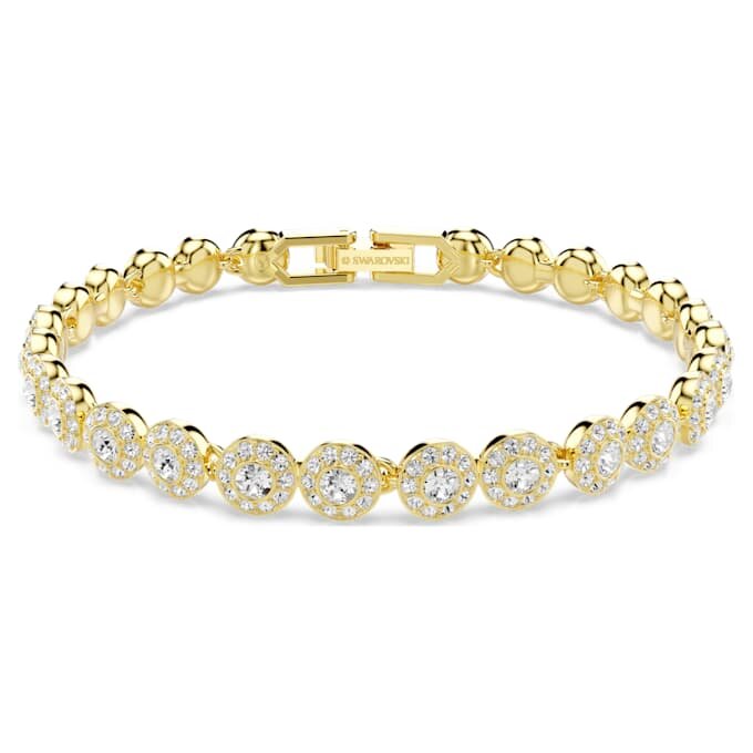 Conjunto «Una Angelic» de corte redondo, blanco, chapado en tono dorado Conjunto «Una Angelic» de corte redondo, blanco, chapado en tono dorado
