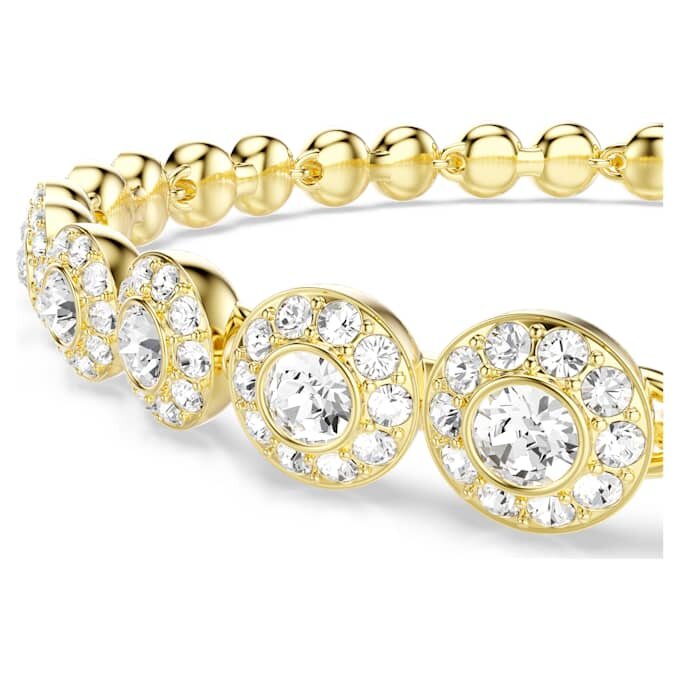 Conjunto «Una Angelic» de corte redondo, blanco, chapado en tono dorado Conjunto «Una Angelic» de corte redondo, blanco, chapado en tono dorado