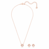 Conjunto «Una» de cortes variados, trébol, rosa, chapado en tono oro rosa Conjunto «Una» de cortes variados, trébol, rosa, chapado en tono oro rosa