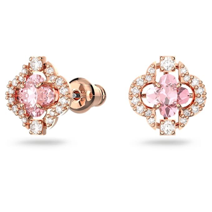 Conjunto «Una» de cortes variados, trébol, rosa, chapado en tono oro rosa Conjunto «Una» de cortes variados, trébol, rosa, chapado en tono oro rosa