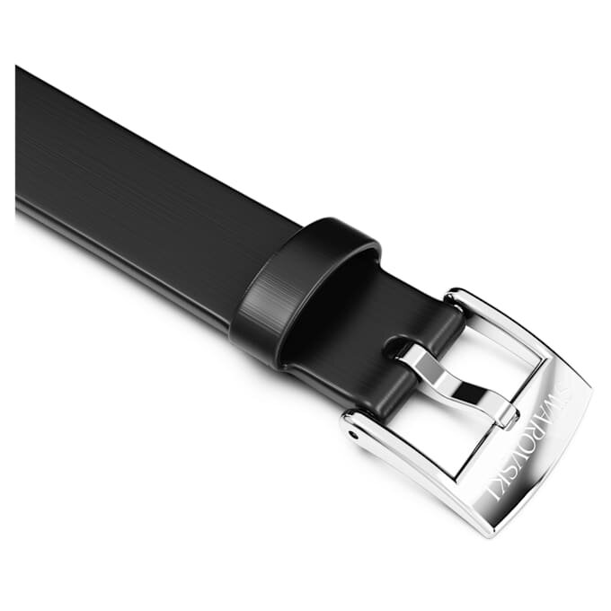 Correa de reloj de 12 mm (0,47″) de ancho, de piel, negra, de acero inoxidable Correa de reloj de 12 mm (0,47″) de ancho, de piel, negra, de acero inoxidable