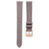 Correa de reloj de 13 mm (0,51″) de ancho, de piel, gris, con acabado en tono oro rosa Correa de reloj de 13 mm (0,51″) de ancho, de piel, gris, con acabado en tono oro rosa