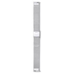 Correa de reloj de 13 mm (0,51″) de ancho, metal, tono plateado, acero inoxidable
