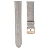 Correa de reloj de 15 mm (0,59″) de ancho, de piel con costuras, gris, acabado en tono oro rosa Correa de reloj de 15 mm (0,59″) de ancho, de piel con costuras, gris, acabado en tono oro rosa