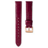 Correa de reloj de 15 mm (0,59″) de ancho, de piel con costuras, roja, con acabado en tono oro rosa Correa de reloj de 15 mm (0,59″) de ancho, de piel con costuras, roja, con acabado en tono oro rosa