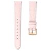 Correa de reloj de 15 mm (0,59″) de ancho, de piel con costuras, rosa, acabado en tono oro rosa Correa de reloj de 15 mm (0,59″) de ancho, de piel con costuras, rosa, acabado en tono oro rosa
