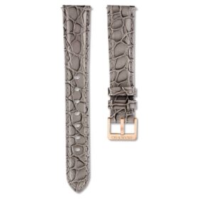 Correa de reloj de 16 mm (0,63″) de ancho, de piel con costuras, gris Correa de reloj de 16 mm (0,63″) de ancho, de piel con costuras, gris