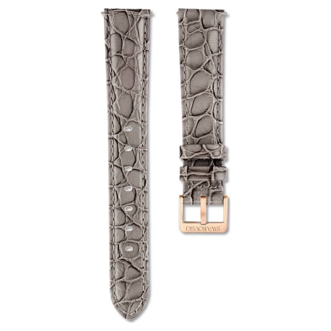 Correa de reloj de 16 mm (0,63″) de ancho, de piel con costuras, gris Correa de reloj de 16 mm (0,63″) de ancho, de piel con costuras, gris