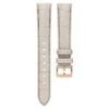 Correa de reloj de 16 mm (0,63″) de ancho, de piel con costuras, gris, acabado en tono oro rosa Correa de reloj de 16 mm (0,63″) de ancho, de piel con costuras, gris, acabado en tono oro rosa