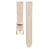 Correa de reloj de 16 mm (0,63″) de ancho, de piel con costuras, gris, acabado en tono oro rosa Correa de reloj de 16 mm (0,63″) de ancho, de piel con costuras, gris, acabado en tono oro rosa