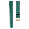 Correa de reloj de 16 mm (0,63″) de ancho, de piel con costuras, verde Correa de reloj de 16 mm (0,63″) de ancho, de piel con costuras, verde